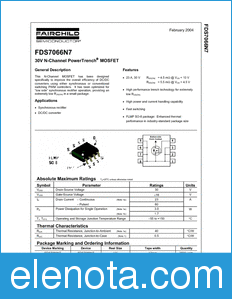 Fairchild FDS7066N7 datasheet