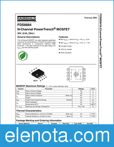 Fairchild FDS8884 datasheet