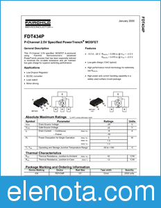 Fairchild FDT434P datasheet