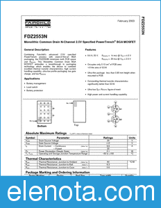 Fairchild FDZ2553N datasheet