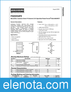 Fairchild FDZ2554PZ datasheet