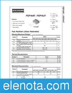 Fairchild FEP16BTD datasheet