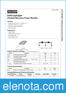 Fairchild FFPF12UP20DP datasheet