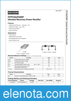 Fairchild FFPF30UP20DP datasheet