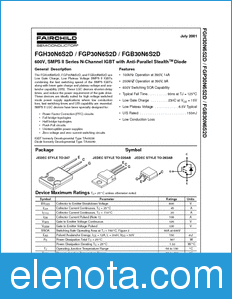 Fairchild FGB30N6S2D datasheet