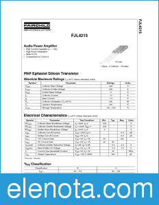 Fairchild FJL4215 datasheet