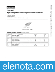 Fairchild FJP13007 datasheet