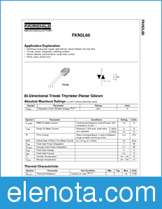 Fairchild FKN2L60 datasheet