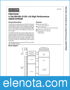 Fairchild FM27C040x90 datasheet