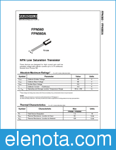 Fairchild FPN560 datasheet