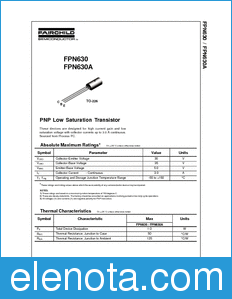 Fairchild FPN630A datasheet