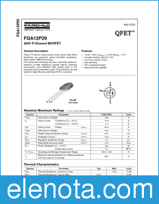 Fairchild FQA12P20 datasheet