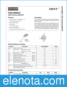 Fairchild FQA13N50CF datasheet
