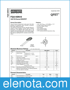 Fairchild FQA140N10 datasheet