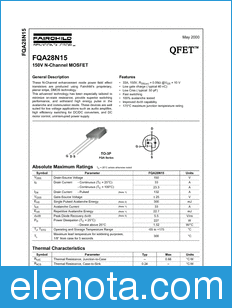 Fairchild FQA28N15 datasheet