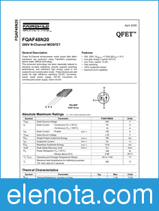Fairchild FQAF48N20 datasheet