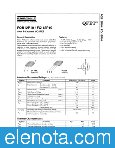 Fairchild FQB12P10 datasheet