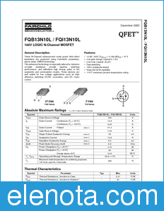 Fairchild FQB13N10L datasheet