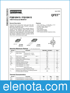 Fairchild FQB16N15 datasheet
