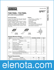 Fairchild FQB17N08L datasheet