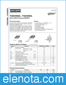 Fairchild FQB34N20L datasheet