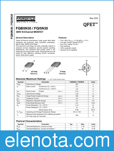 Fairchild FQB5N30 datasheet