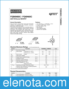 Fairchild FQB6N60C datasheet