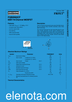 Fairchild FQB8N60CF datasheet