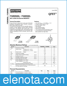 Fairchild FQB9N08L datasheet