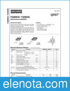Fairchild FQB9N30 datasheet