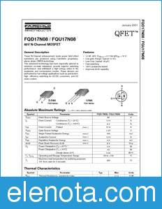 Fairchild FQD17N08 datasheet