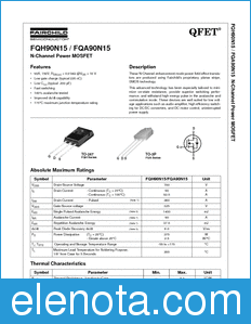Fairchild FQH90N15 datasheet