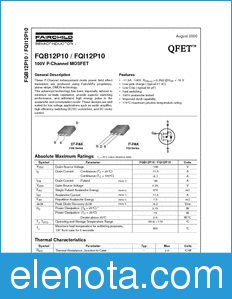 Fairchild FQI12P10 datasheet