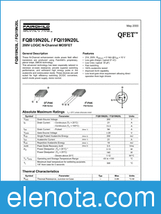 Fairchild FQI19N20L datasheet