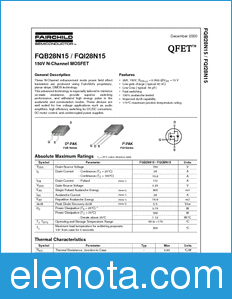 Fairchild FQI28N15 datasheet