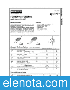 Fairchild FQI30N06 datasheet