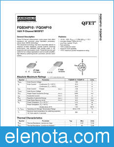 Fairchild FQI34P10 datasheet