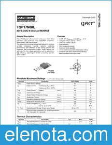 Fairchild FQP17N08L datasheet