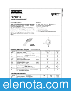 Fairchild FQP17P10 datasheet