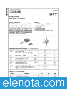 Fairchild FQP46N15 datasheet