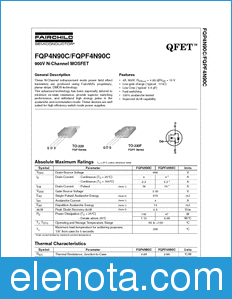 Fairchild FQP4N90C datasheet