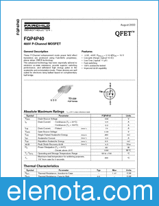 Fairchild FQP4P40 datasheet
