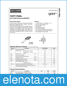 Fairchild FQPF17N08L datasheet