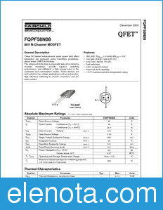 Fairchild FQPF58N08 datasheet