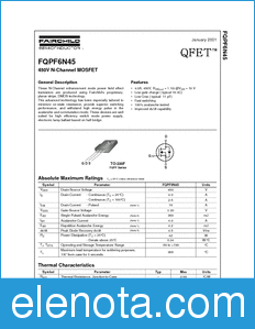Fairchild FQPF6N45 datasheet