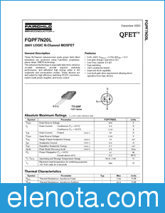 Fairchild FQPF7N20L datasheet