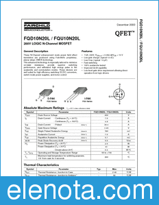 Fairchild FQU10N20L datasheet