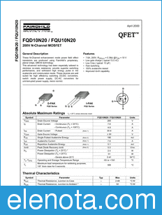 Fairchild FQU10N20 datasheet