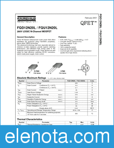 Fairchild FQU12N20L datasheet