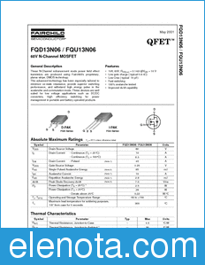 Fairchild FQU13N06 datasheet